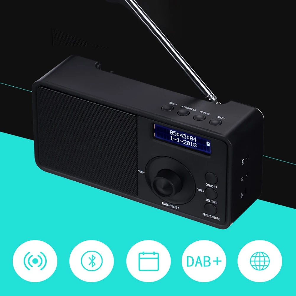 Музыка играть Высокая чувствительность Bluetooth динамик Автомобильные аксессуары DAB открытый цифровой радио FM портативный беспроводной стерео Кемпинг дома