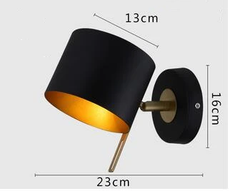 Промышленный настенный светильник чердак настенный светильник черный железный настенный светильник для прикроватной тумбы спальни столовой кухни регулируемый внутренний светильник - Цвет абажура: black
