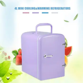

12V 4L Capacity Portable Mini Car Refrigerator Cooler Warmer Truck Thermoelectric Electric Fridge 4 colors