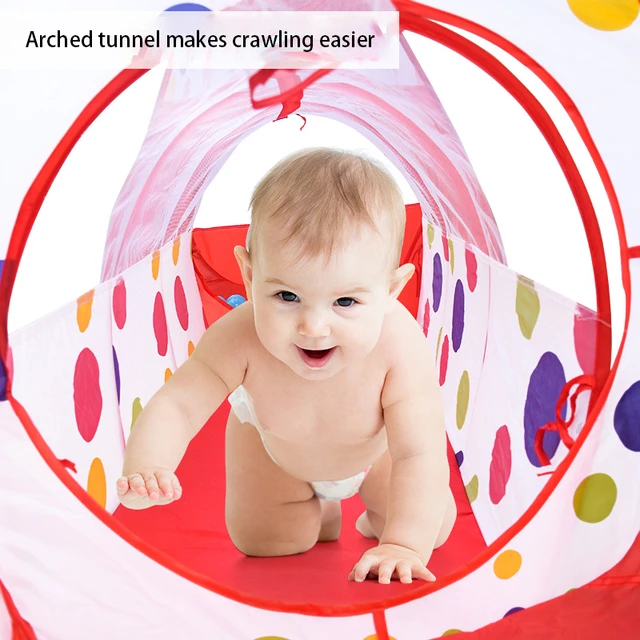 Nouveau bébé jouet tente tunnel rampant portable enfants cadeaux (colorés)