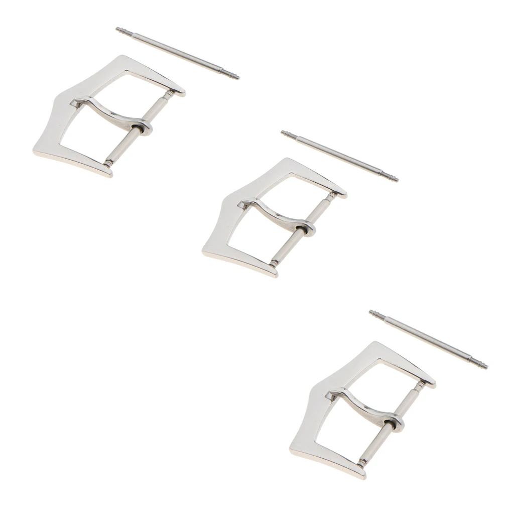 Stainless Steel Polishing Curved Buckle Strap Bar Clasp for Watch Band End Clasp - Silver 18mm/20mm /22mm