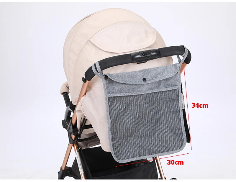 34x30cm Baby Stroller Storage Mesh Bag Large Capacity Diaper Bags Net Pocket Nappy Storage Organizer Carriage Bag Holder BB3127 (24)