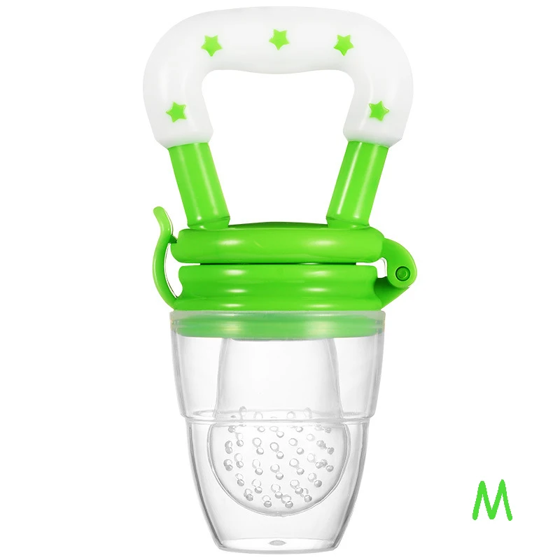 Green-M Детская бутылочка для кормления фруктов, овощей, для новорожденных, пищевая добавка для укуса, сока, Детская соска, соска для фруктов, портативная, размеры s, m, l - Цвет: Green-M