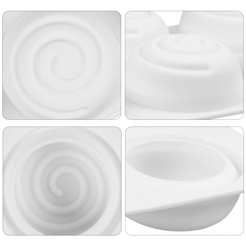 3D Round Whirlpool Silicone Soap Mousse Cake Mold Food Grade Silicone Molds for Swirl Soap Making DIY Handmade Soap Candle Craft