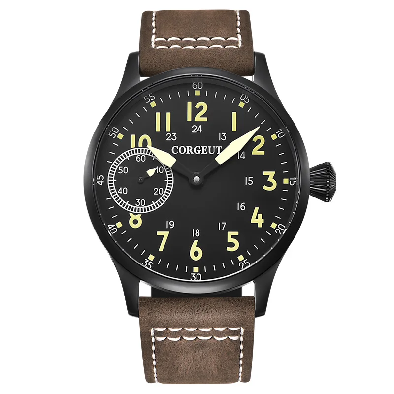 CORGEUT Top Aviator Mechanical Men's Watch Self-Winding Men's Watch NH35A Movement Leather Strap Men's Clock 2021 Luxury Brand 