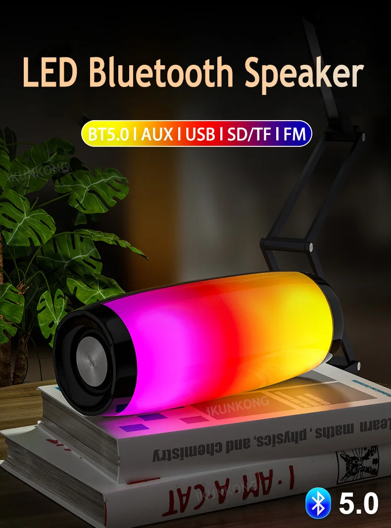 LED Bluetooth Speaker Portable FM Radio Wireless Bass Subwoofer Music Player Boombox USB AUX TF Caixa De Som Portatil big speaker