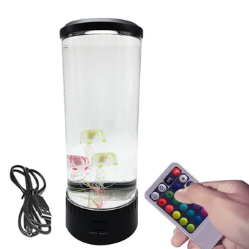 

Remote Control Jellyfish Lamp Electric Living Room Aquarium Birthday USB Connection Dimmable Home Night Office Color Changing