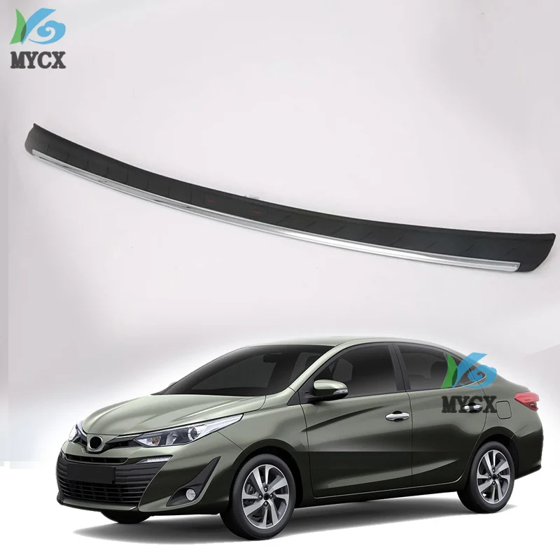 

Защита для заднего бампера для Toyota VIOS 2019 ABS, ступенчатая панель, Накладка на порог, отделка багажника, украшение