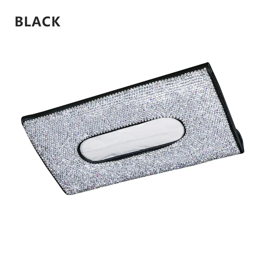

Car Tissue Box Sun Visor Diamond Leather Auto Tissue Paper Holder Case Sunvisor Hanging Napkin Car Accessories