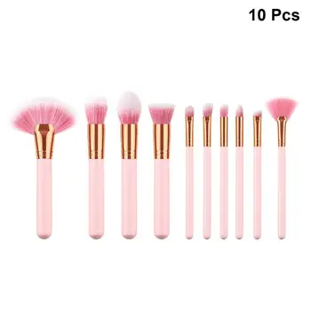 

10pcs Wooden Handle Makeup Brushes Set Nylon Bristles Powder Eyeshadow Brush Professional Soft Cosmetics Brush Tools
