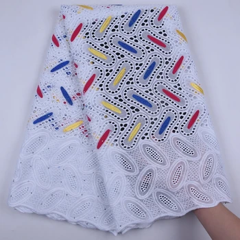 

Soft Holes African Swiss 100% Cotton Lace Fabric New Arrival Nigerian Swiss Voile Lace In Switzerland With Stone For Party F1722