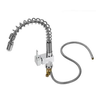 

Modern Monobloc Kitchen Tap Swivel Pull Out Spray Mixer Chrome Brushed Faucet