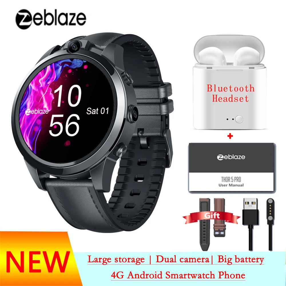 Смарт часы Zeblaze THOR 5 PRO Android телефон 3 ГБ 32 двойная камера 4g Wi Fi gps карты спортивные
