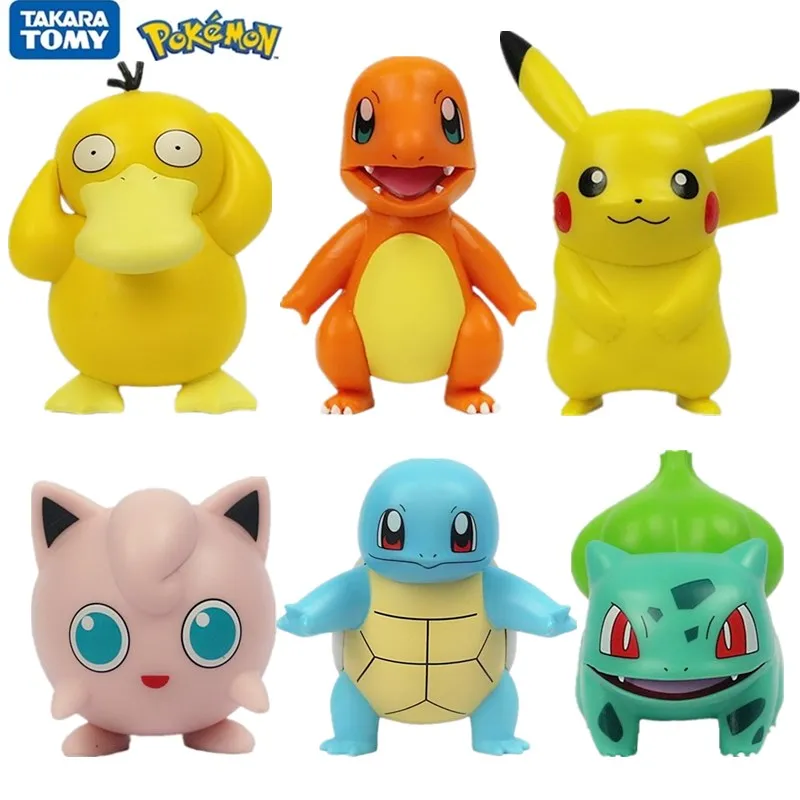 

5-8CM Pokemon Dolls Toys Action Model Cartoon Collection Anime Figures Pikachu Psyduck Bulbasaur Charmander Squirtle Kids Gifts