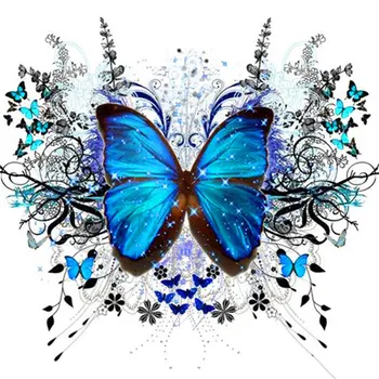 

5D DIY Diamond Painting Animals 2020 New 100% Full Square Diamond Mosaic Blue Butterfly 3D Cross Stitch Kit Home Decoration Gift