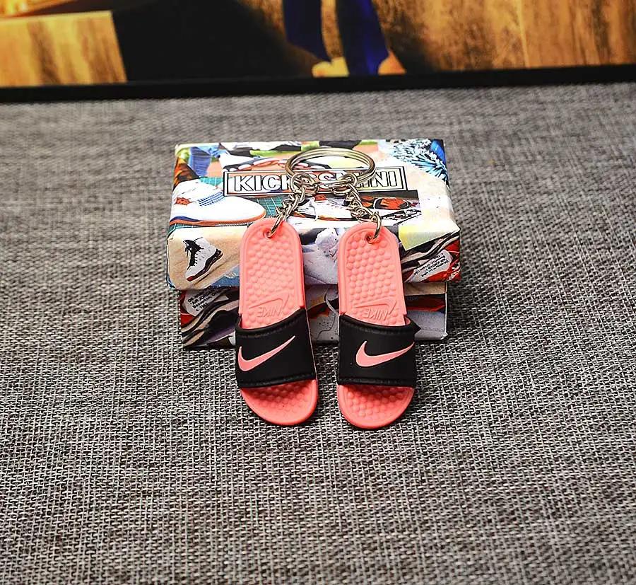 a pair w box DIY 3D тапочки брелок плесень рюкзак ювелирные изделия креативный подарок на день рождения Брелки для пар - Цвет: a pair w box