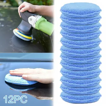 

12Pcs Car Vehicle Wax Polish Foam Sponge Hand Soft Wax Yellow Sponge Pad Buffer Detailing Care Wash Clean Towel