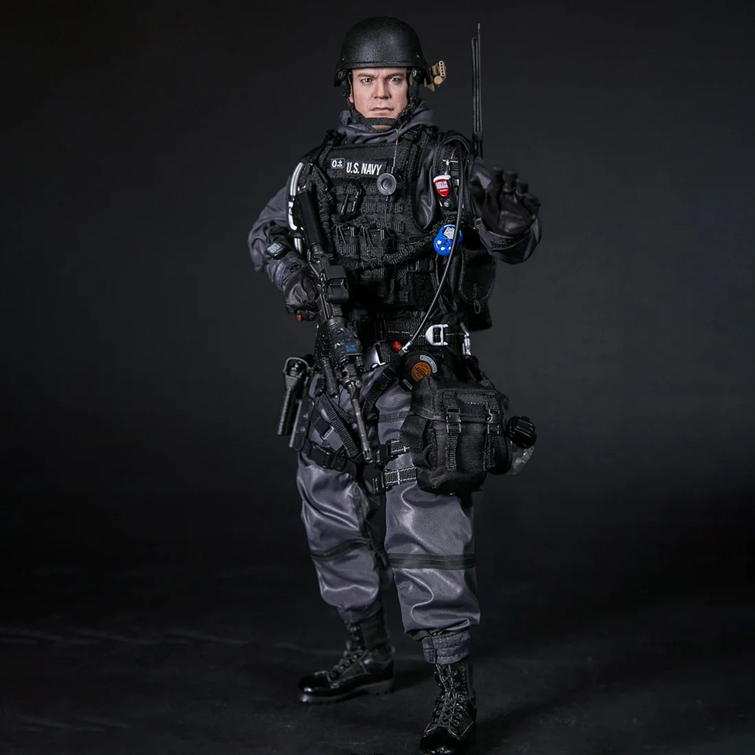 1/6 30 см Солдат модель костюм реалистичный головной убор DIY ручной работы солдат темно-синий Штурмовик