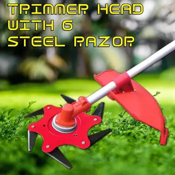 

Brush Cutter Head 6 Steel Razor Manganese Stee Grass Trimmer Trimmer Head Updated Spring Lawn Mower 65Mn Outdoor