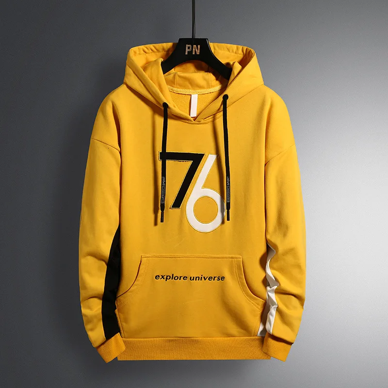 

Cotton Elastic Force Male Embroidery 76er Male Fund Trend Hoodie Even Hat Concise Printing Digital Insert Color Will