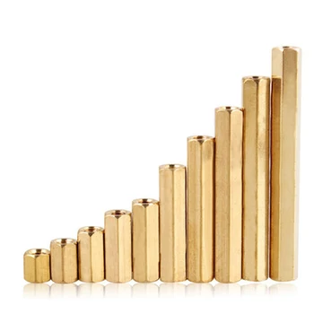 

20Pcs M4 Brass double-head hexagon screws stud motherboard screw double pass nut column isolation chassis bolts 5mm-30mm Length