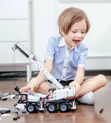 XIAO MI MITU Строительные блоки Кран Детская игрушка автомобиль моделирование DIY инженерный автомобиль вращающийся на 360 градусов подарок asse