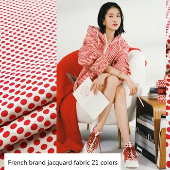 

30 Colors Lnternational Brand Factory Custom Jacquard Polyester Yarn-dyed Autumn Winter Coat Fashion Suit Fabric for Dress