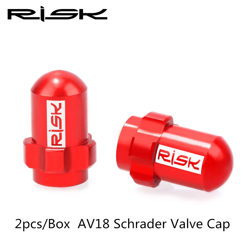 Schrader Valve Red RISK 2 шт MTB/дорожный клапан велосипедного колеса, алюминиевые колпачки для горного велосипеда, клапаны для шин, шток шин, колпачки воздушного клапана, герметичная Автомобильная бухта - Цвет: Schrader Valve Red