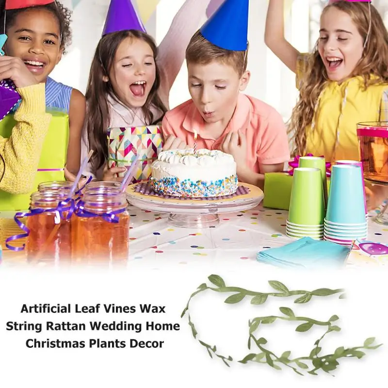 40m Artificial Vivid Vine Plants Green Silk Leaves Fake Vine Hanging Prop for Wedding Garden Home Decoration Accessories