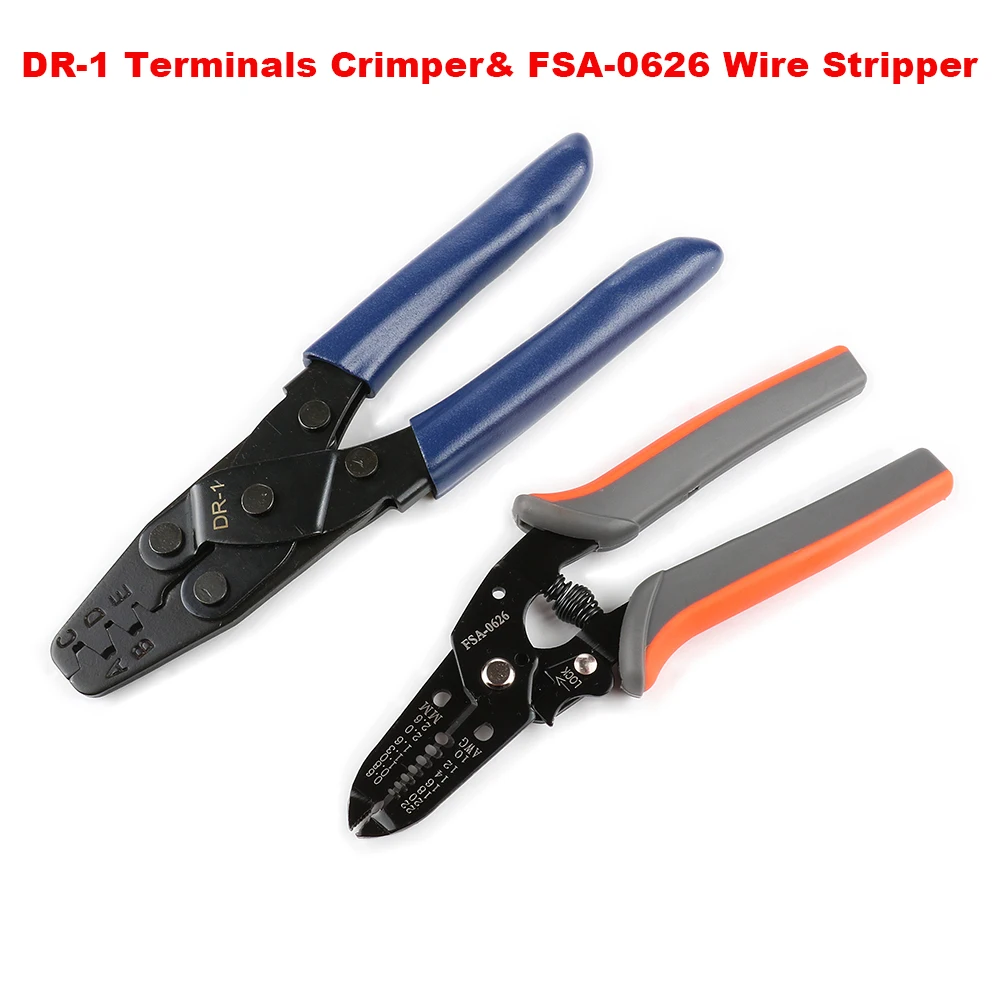 DR-1 200mm Electrical Terminal Crimp Plier Crimper Wire Stripper Crimping Tool 