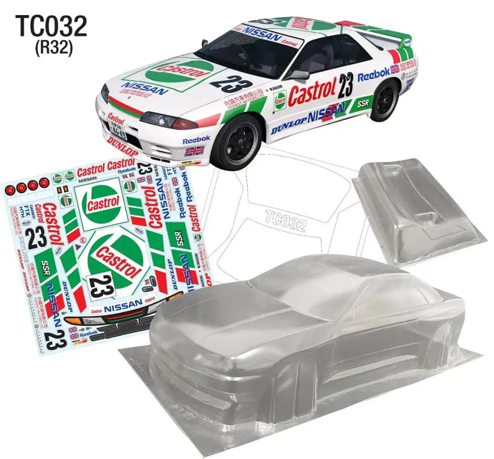1/10 шт. RC корпус Skyline R32 ширина 190 мм начальный D Классический прозрачный Дрифт