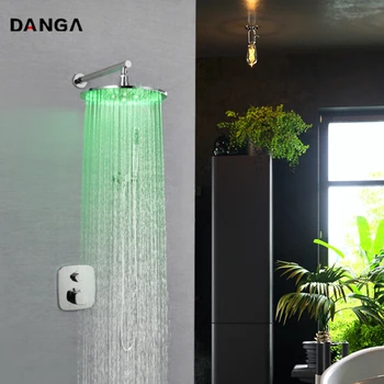 

LED Shower System Top Shower Set Brass Handheld Shower In-wall Shower Dual-function Concealed Shower Head Shower Nozzle