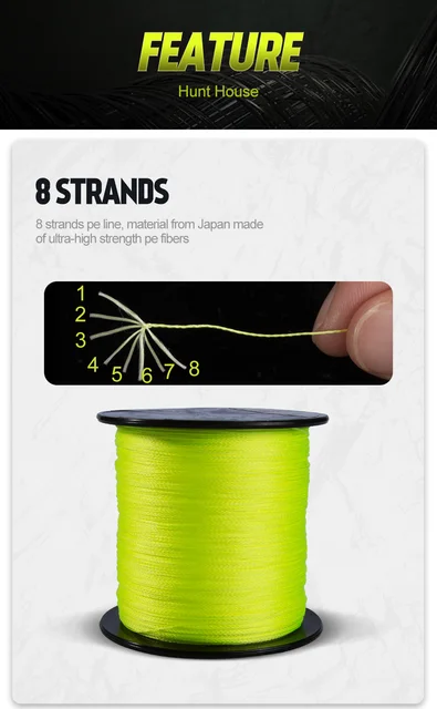 Hunthouse 8 Strand Fishing Pe Lines Braid 300m 500m 1000m Braid 8 Braided  Fishing Line 4 Strands 16 25 35 50lb Japan Made - Fishing Lines - AliExpress