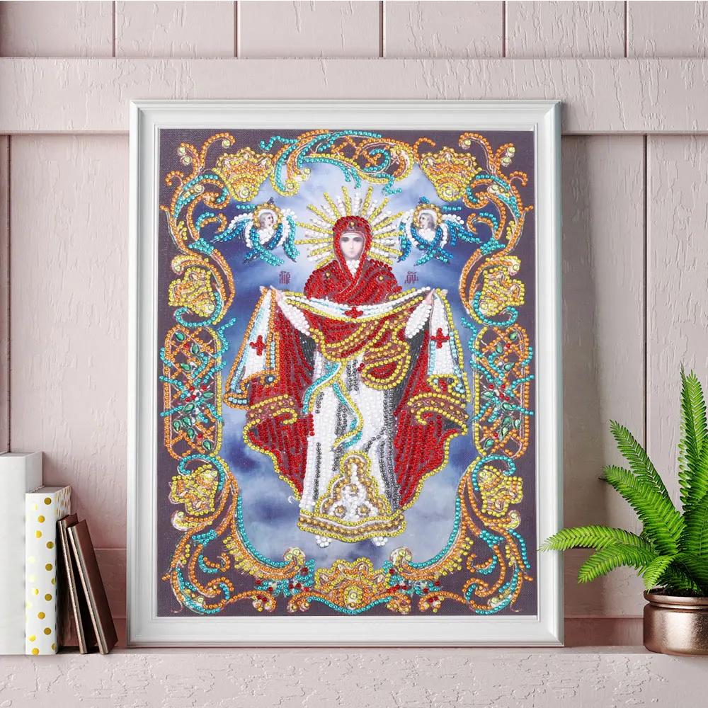 5D DIY Алмазная Вышивка крестом религиозный характер картина ручной работы со стразами Специальная Форма Стразы для вышивки Декор
