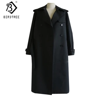 

Women Coats Casual Outwear 2020 Autumn Winter Full Sleeve Double-breasted Simple Korean Style Trench Coat C06506K