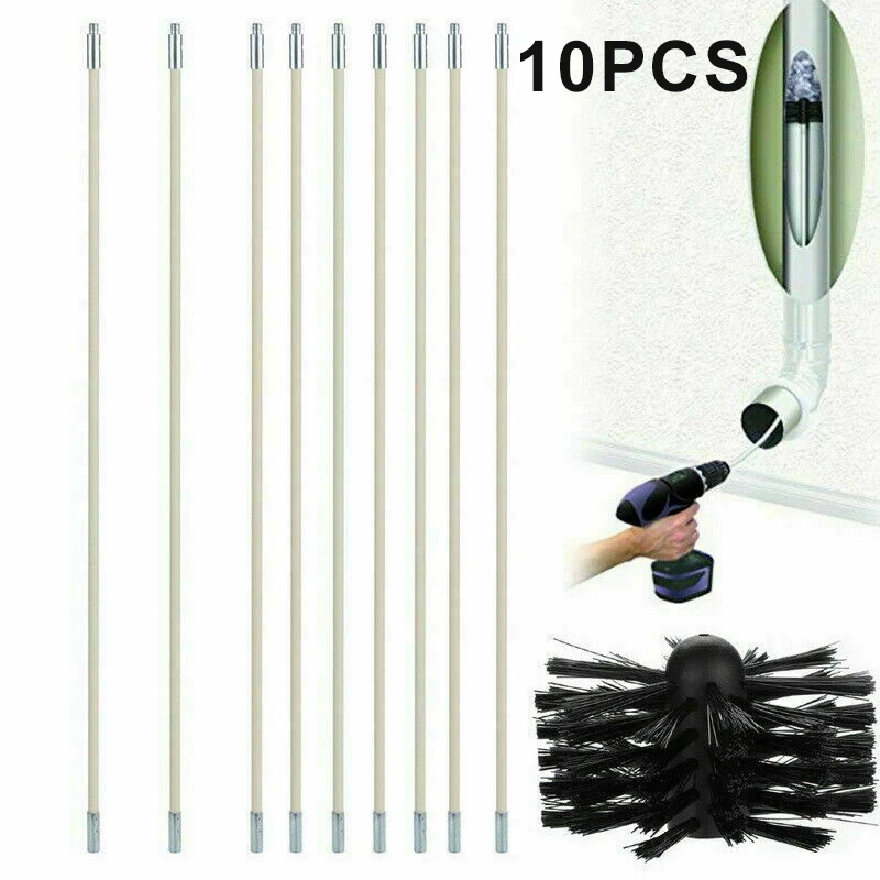 

Chimney Sweep Set Sweep Flue Sweeping Brush Set Cleaning Tool Kit 1pcs Brush Ball+9pcs Rods 410*10 mm