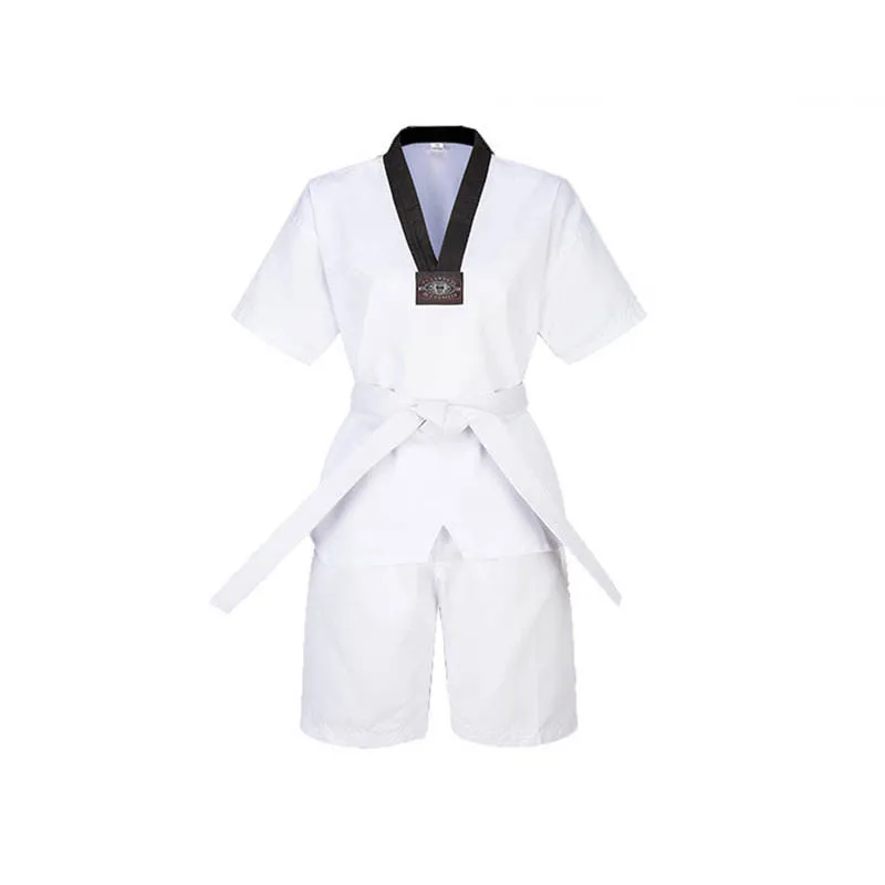 Taekwondo Clothing Karate Uniform For Adult Kids Student Beginners Kung Fu Clothes Martial Art Suits with Free Belt Black or Red (26) -