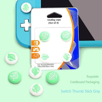 

4PCS Animal Crossing Silicone Joystick Thumb Grip Caps Cover For Nintendo Switch Lite Game Controller Accessories Rocker Cap Kit
