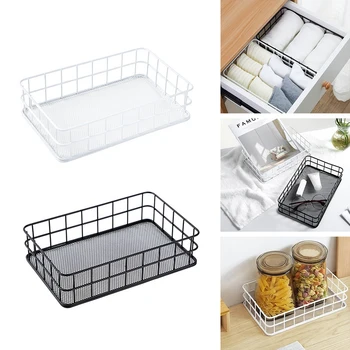 

Nordic Style Metal Wire Iron Storage Basket Office Desktop Sundries Makeup Brushes Holder Table Cosmetics Home Organizer Rack P