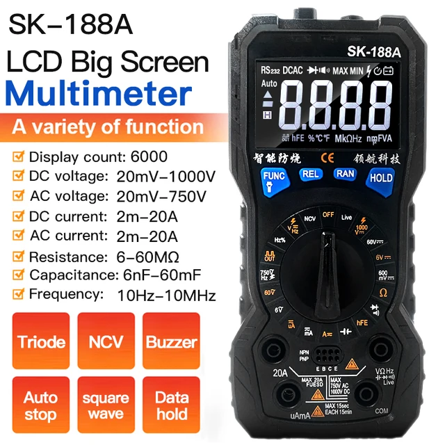 Generic Taihom Multimeter Digital Current Tester Professional Meter