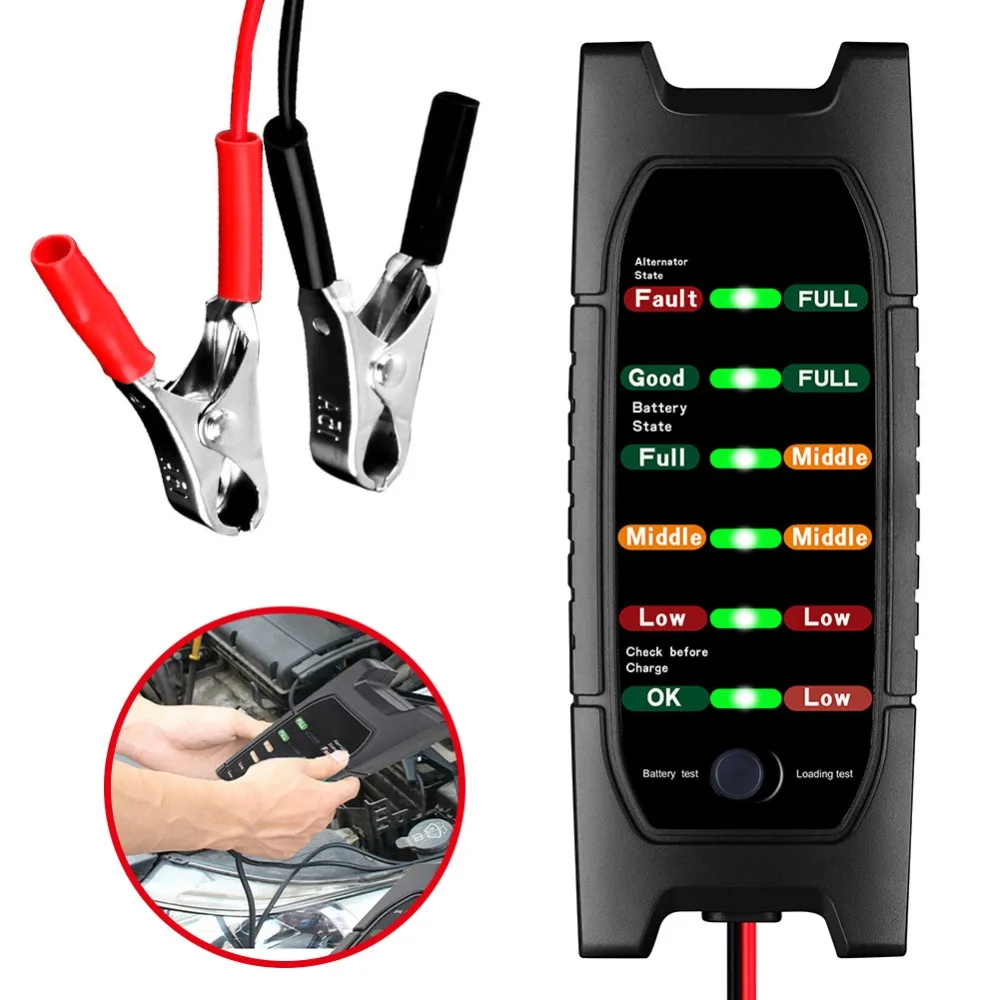 Promotion All New 12V Car Battery Tester 6 LED Alternator Check Analyzer Lead Diagnostic Tool