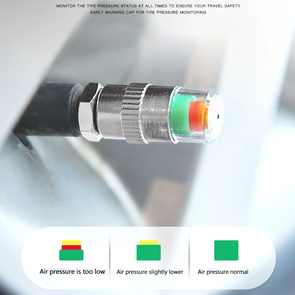 2,4 Бар автомобильный контроль давления в шинах клапан колпачок чашки Датчик Индикатор 3 цвета глазное оповещение Мониторинг давления в шинах инструменты 4 шт
