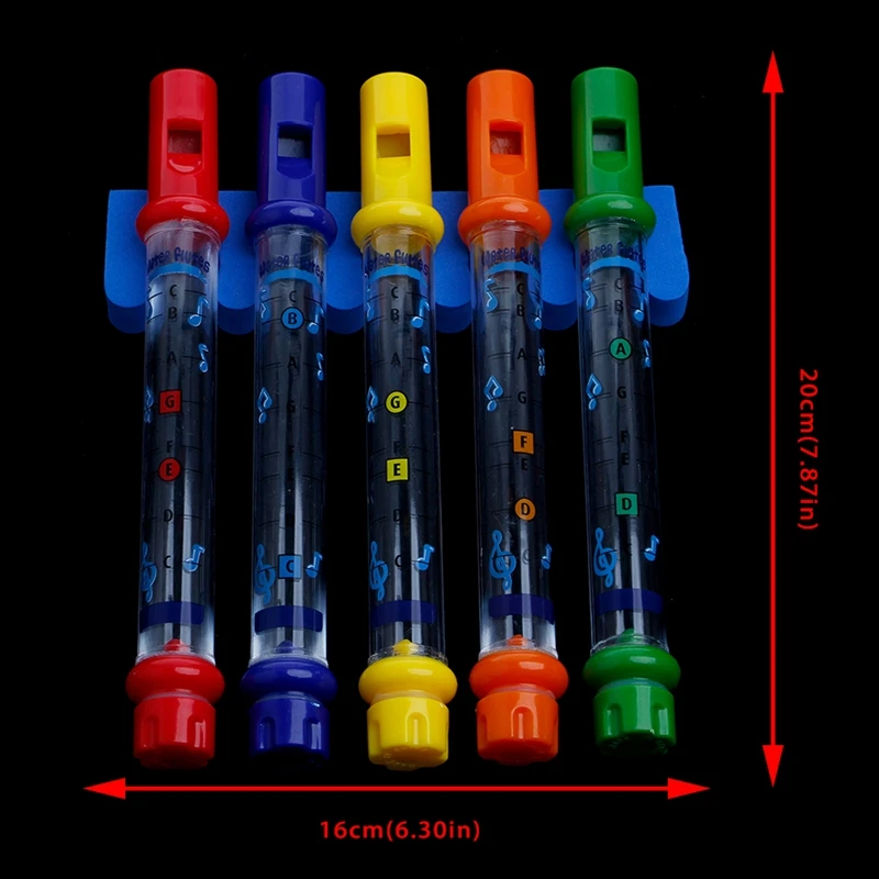 Juego de 5 flautas de agua canciones musicales hojas instrumentos niños diversión juguete para baño infantil