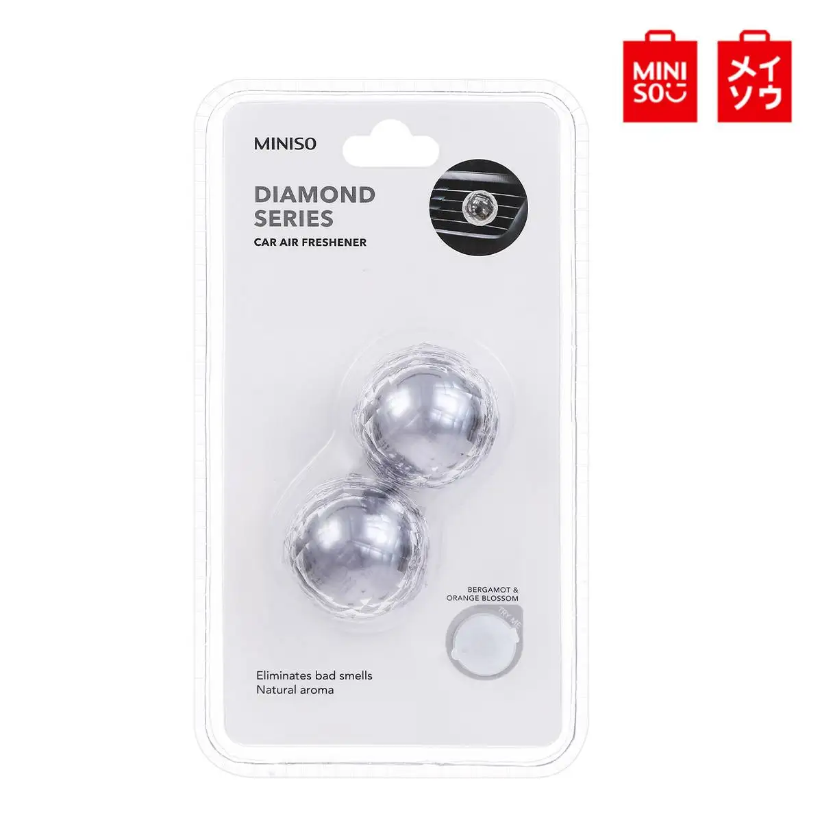 Автомобильный освежитель воздуха MINISO для серии Diamond, 2 шт., Bergamot& Orange blossom, автомобильный Ароматерапевтический диффузор, автомобильный парфюм
