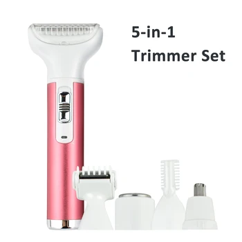 

5 in 1 Electric Epilator Female Eyebrow Trimmer Epilator Shaver For Hair Removal Lady Shaver Face Body Remover Bikini Depilador