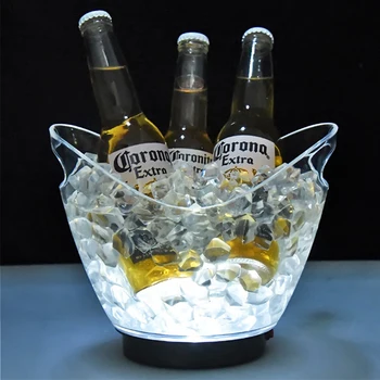 

New Transparent Light Ice Bucket High-grade Acrylic Material 2 Liters LED Colorful Champagne Beer Wine Barrel 5 Color Optional