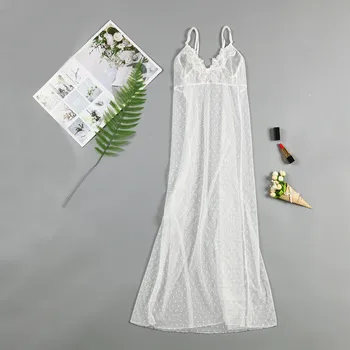 

S-3XL Long Sexy Nightwear Lace Sexy Sleepwear Women Summer Sexy Night Dress Women Nuisette Summer Nighty ночная сорочка женская