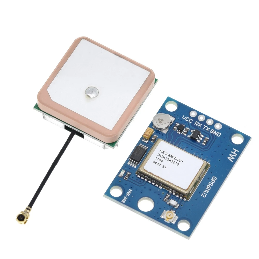 TZT-módulo GPS de GY-NEO6MV2 para arduino, dispositivo NEO6MV2 con Control de vuelo EEPROM MWC APM2.5, antena grande para arduino, nuevo, NEO-6M