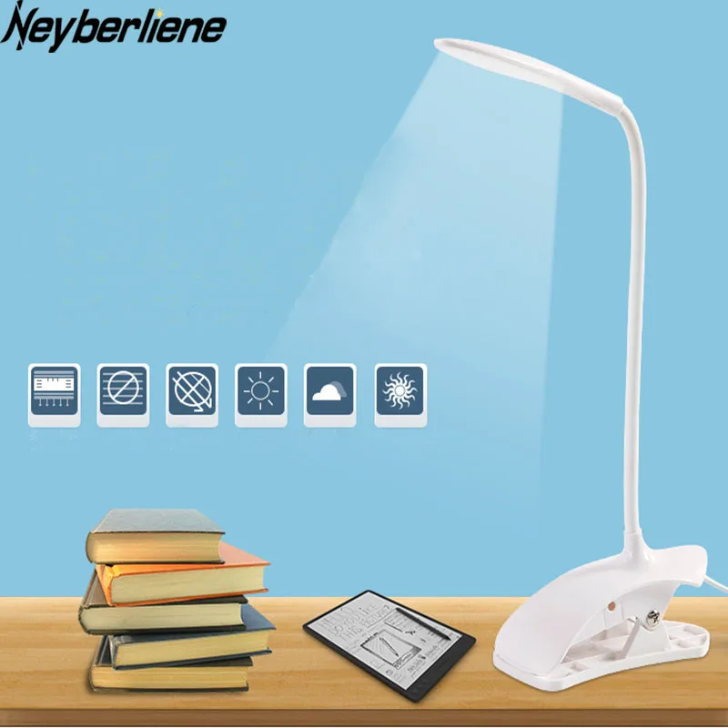 Настольная лампа USB светодиодный настольная лампа светодиодный свет стол с защиты глаз свет клип для чтения книги ночь исследование