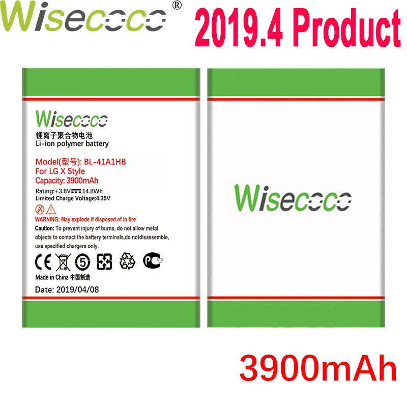 Wisecoco 3900 мАч BL-41A1HB Аккумулятор для LG X style Tribute HD Boost Mobile X style LS676 L56VL телефон продукт+ номер отслеживания